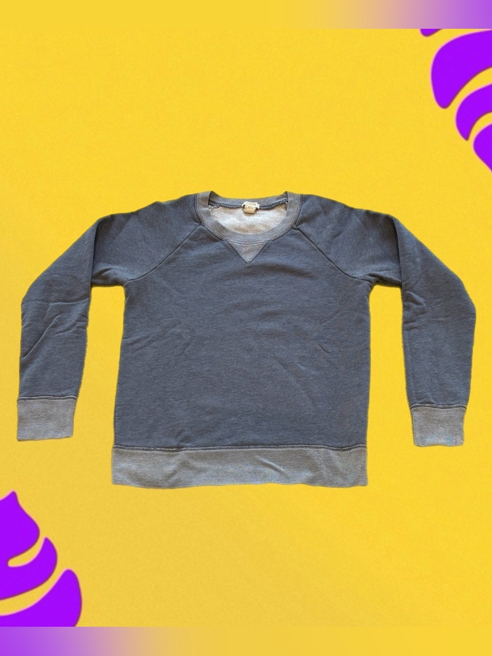J.Crew Women’s XXS Blue Vintage Wash Raglan Sweatshirt Pullover